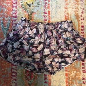 lululemon athletica Floral Athletic Shorts - Purple and White